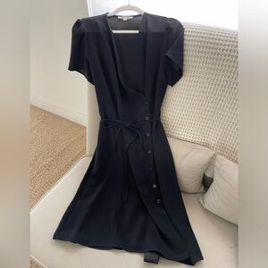 Black Fun2Fun Midi Wrap Dress Size Small